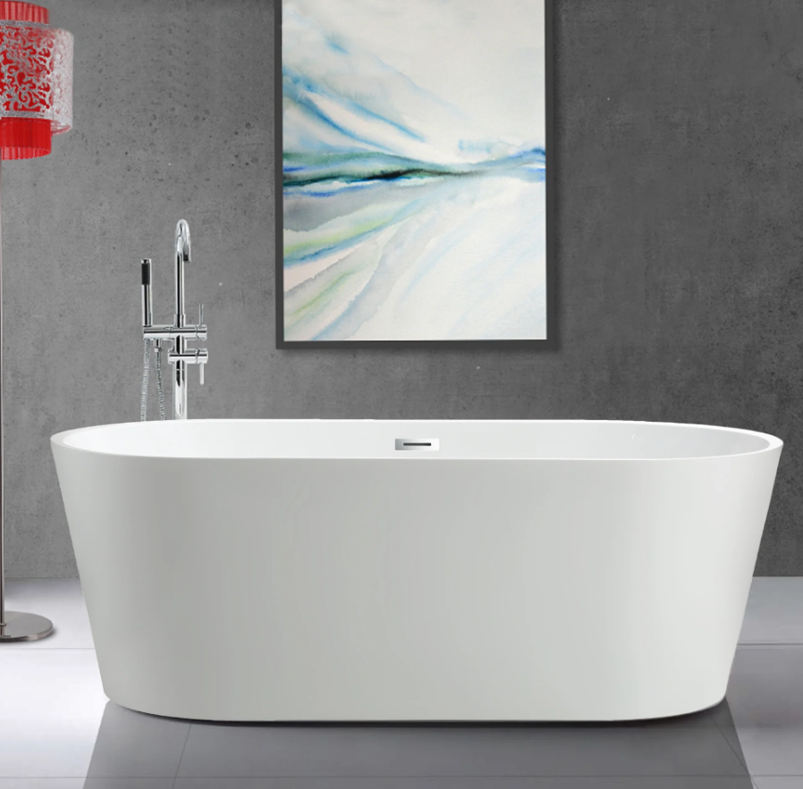 59" Freestanding Acrylic Bathtub