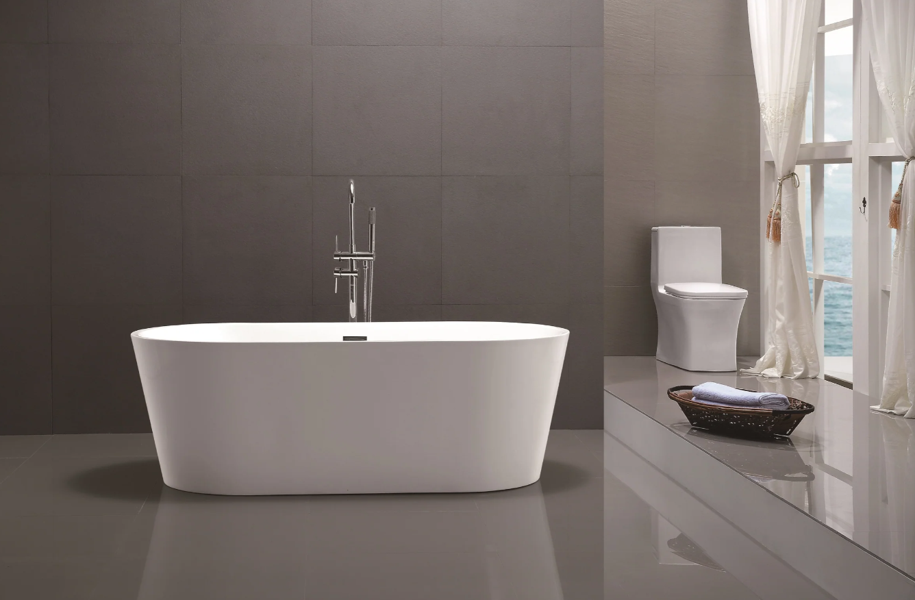59" Freestanding Acrylic Bathtub