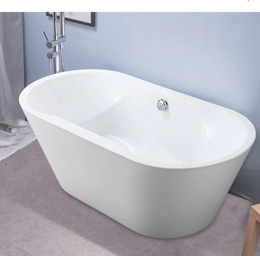67" X 31.5" Non Slip White Acrylic Freestanding Bathtub