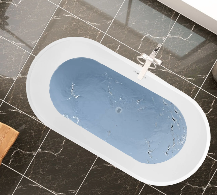 59" X 30" Non-Slip White Acrylic Freestanding Soaking Bathtub with Air Bath Option Available