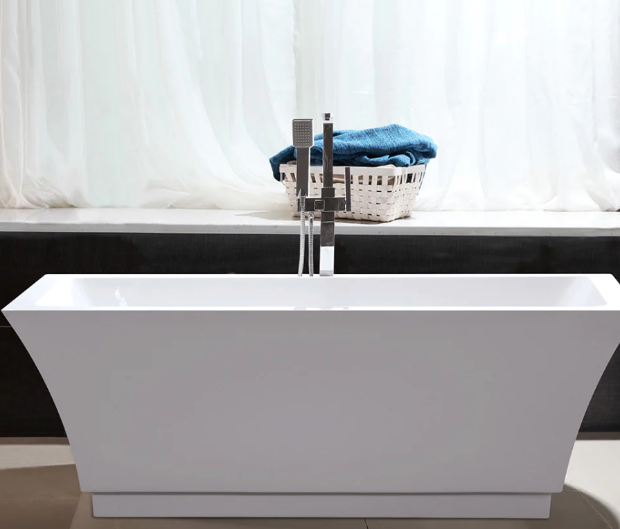 59" or 66.5" Acrylic Modern Stand Alone Soaking Tub