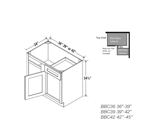 White Shaker Blind Corner Base Cabinet