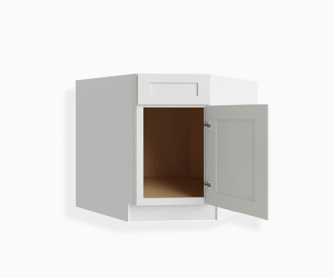 White Shaker Corner Sink Base Cabinet