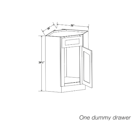White Shaker Corner Sink Base Cabinet