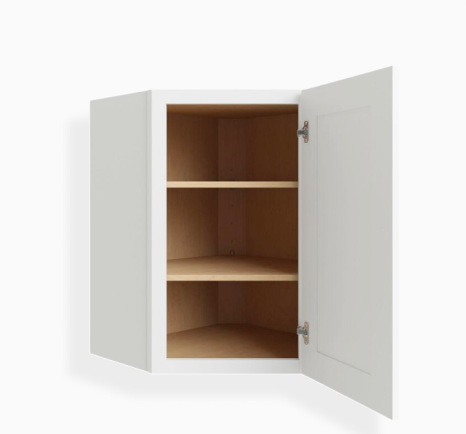 White Shaker 24″ Diagonal Corner Wall Shelf