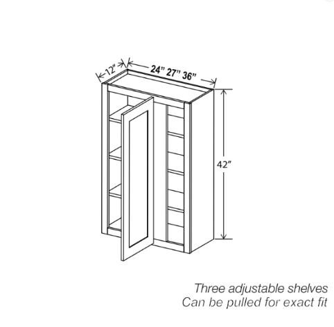 White Shaker 42″ H Wall Blind Cabinet