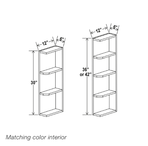 White Shaker Open End Shelf