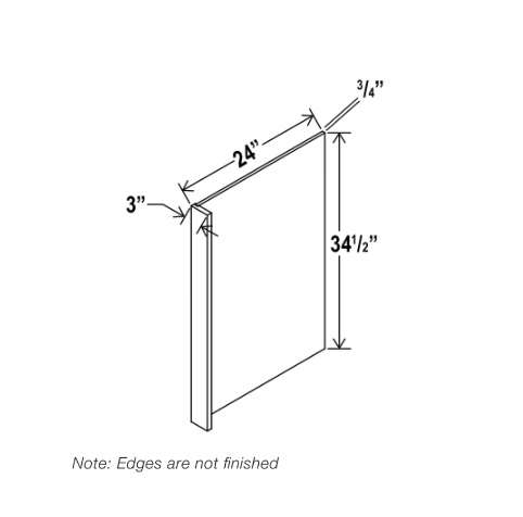 White Shaker Dishwasher Return Panel