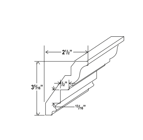 White Shaker Inset Crown Moulding