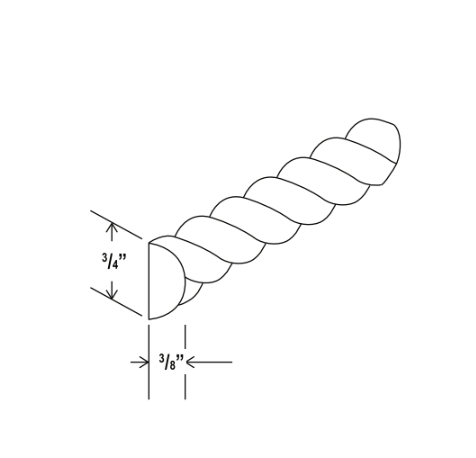 White Shaker Rope Moulding