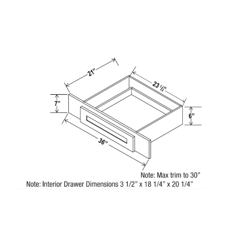 White Shaker Knee Drawer