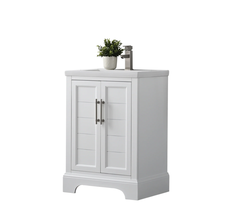 Vannes 24" Single Sink Bathroom Vanity in Silver Grey / White