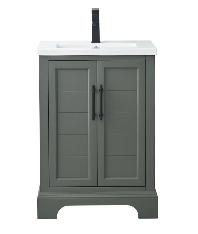 Vannes 24" Single Sink Bathroom Vanity in Silver Grey / White