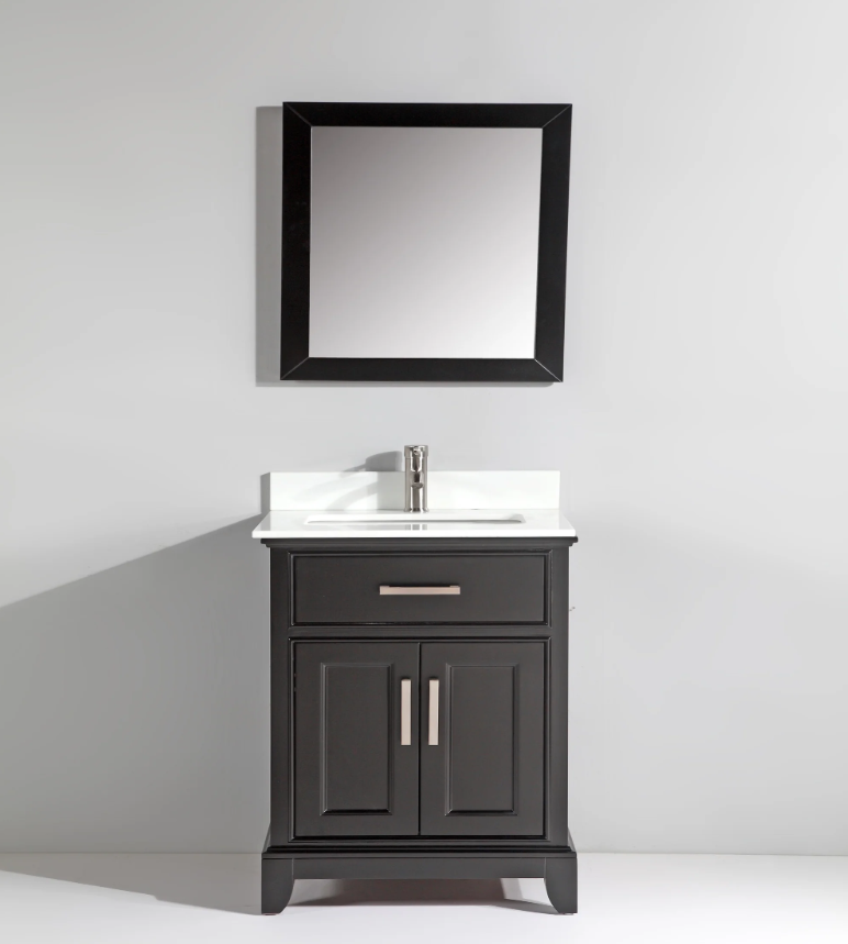 Conjunto de tocador de baño con lavabo individual Genoa de 30"
