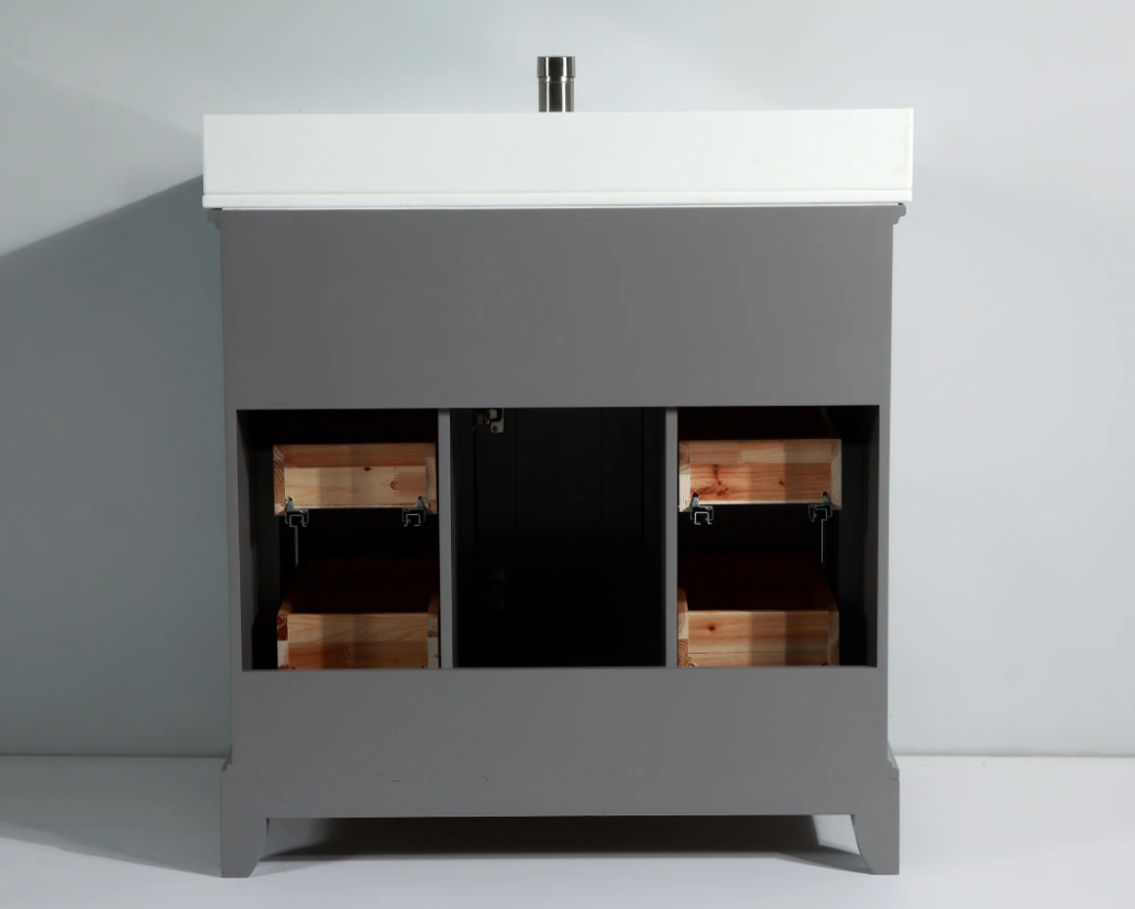 Conjunto de tocador de baño con lavabo individual Genoa de 36"