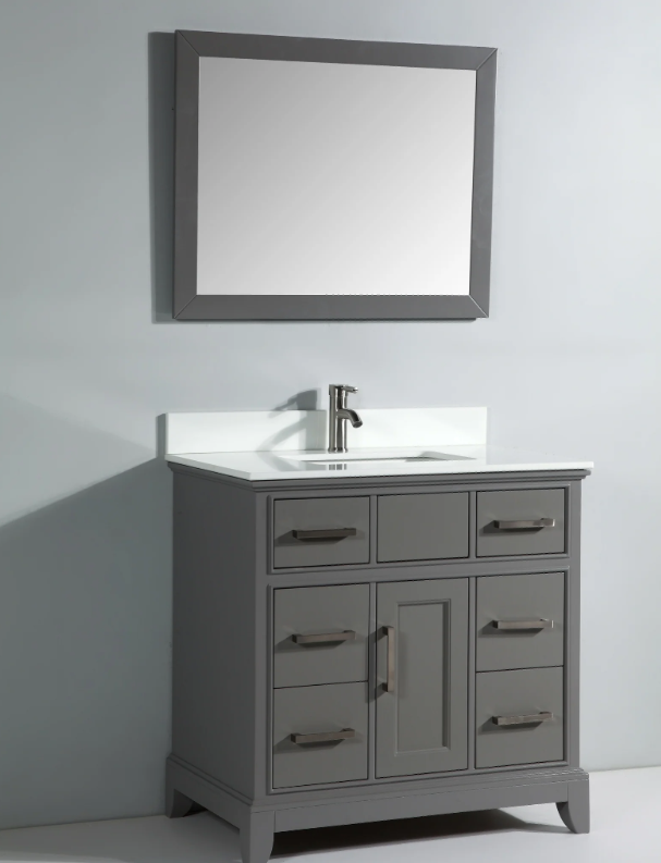 Conjunto de tocador de baño con lavabo individual Genoa de 36"