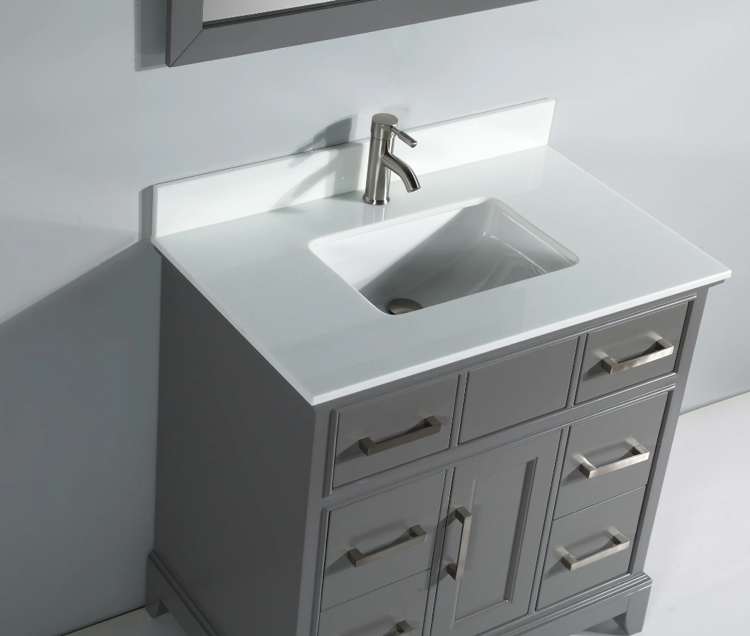 Conjunto de tocador de baño con lavabo individual Genoa de 36"