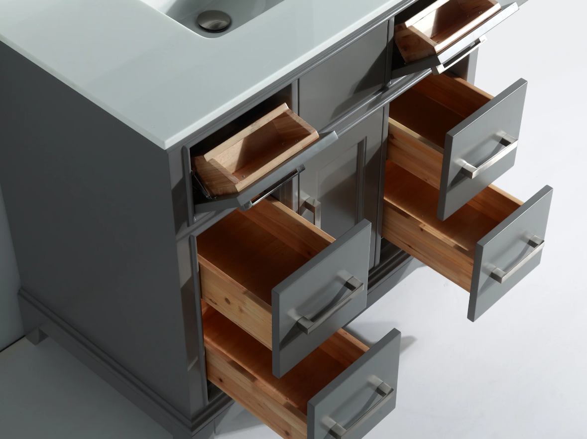 Conjunto de tocador de baño con lavabo individual Genoa de 36"