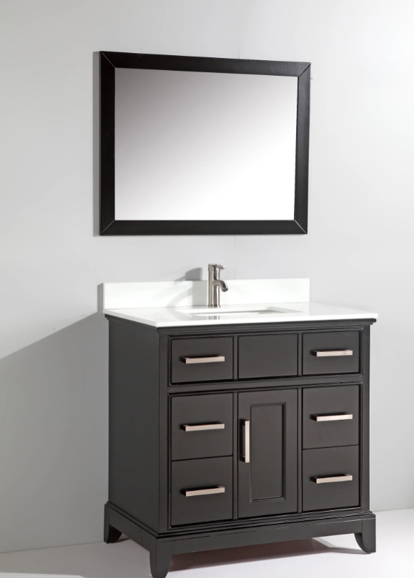 Conjunto de tocador de baño con lavabo individual Genoa de 36"