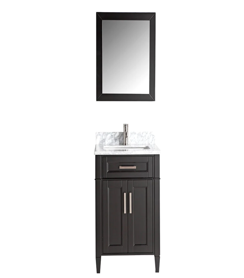 24 in. Single Sink Bathroom Vanity Set Carrara Marble Stone Top