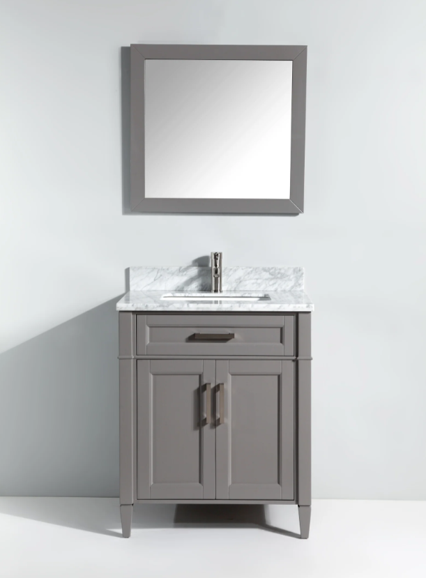Savona 30" Single Sink Bathroom Vanity Set Carrara Marble Stone Top