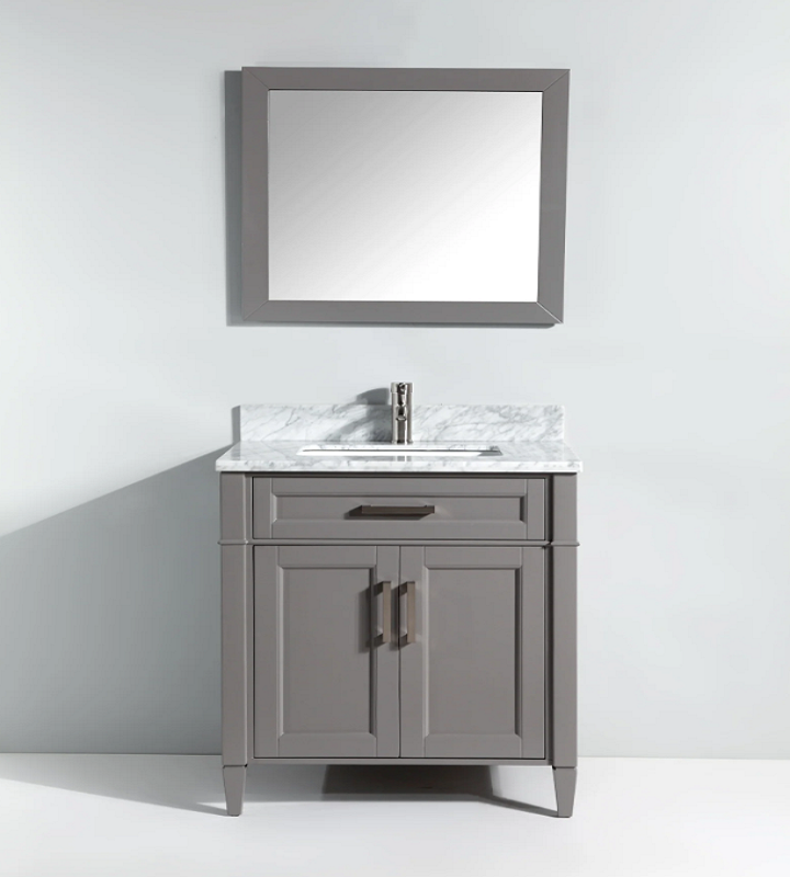 Savona 30" Single Sink Bathroom Vanity Set Carrara Marble Stone Top