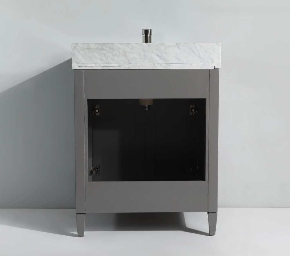 Savona 30" Single Sink Bathroom Vanity Set Carrara Marble Stone Top
