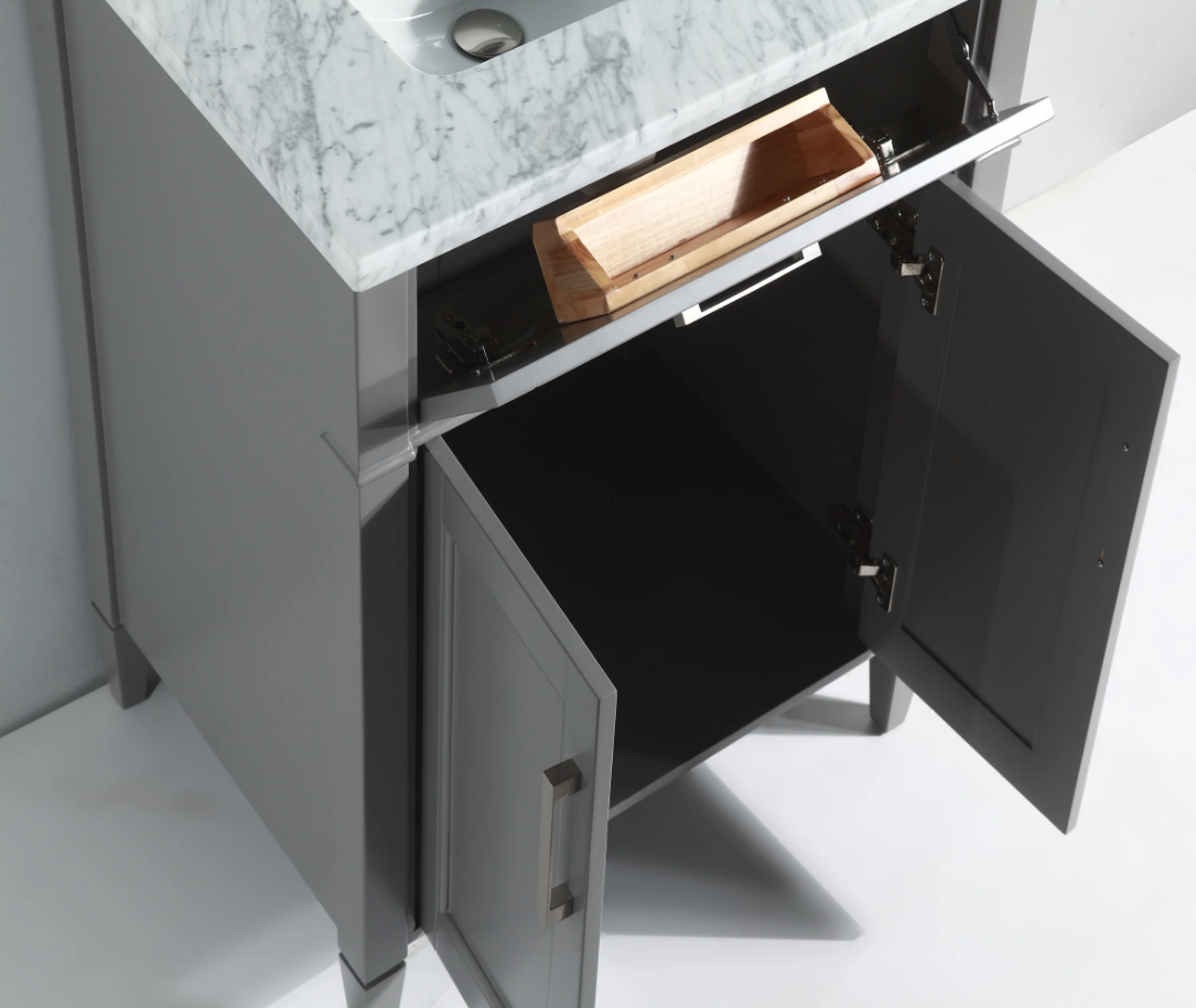 Savona 30" Single Sink Bathroom Vanity Set Carrara Marble Stone Top