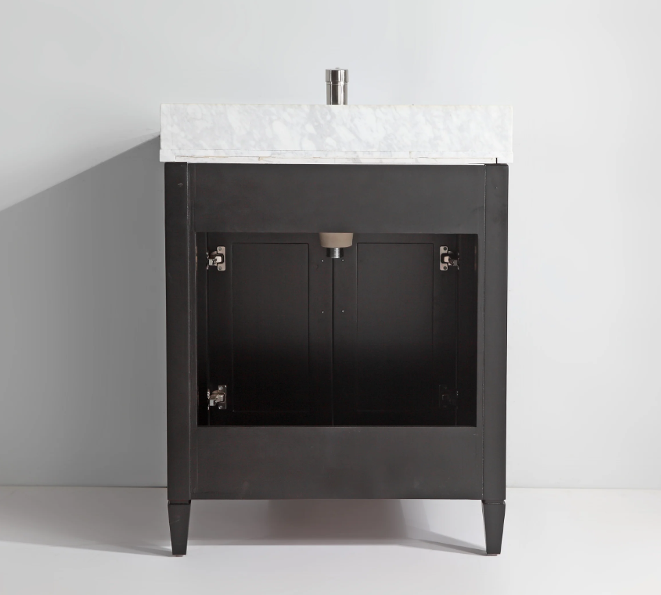 Savona 30" Single Sink Bathroom Vanity Set Carrara Marble Stone Top