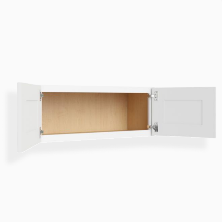 White Shaker 15″ H Double Door Wall Cabinet