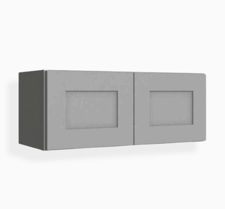 Gabinete de pared gris Shaker de 15″ de alto con doble puerta