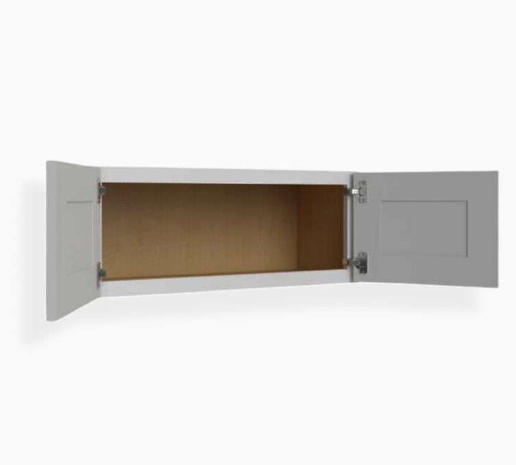 Gabinete de pared gris Shaker de 15″ de alto con doble puerta
