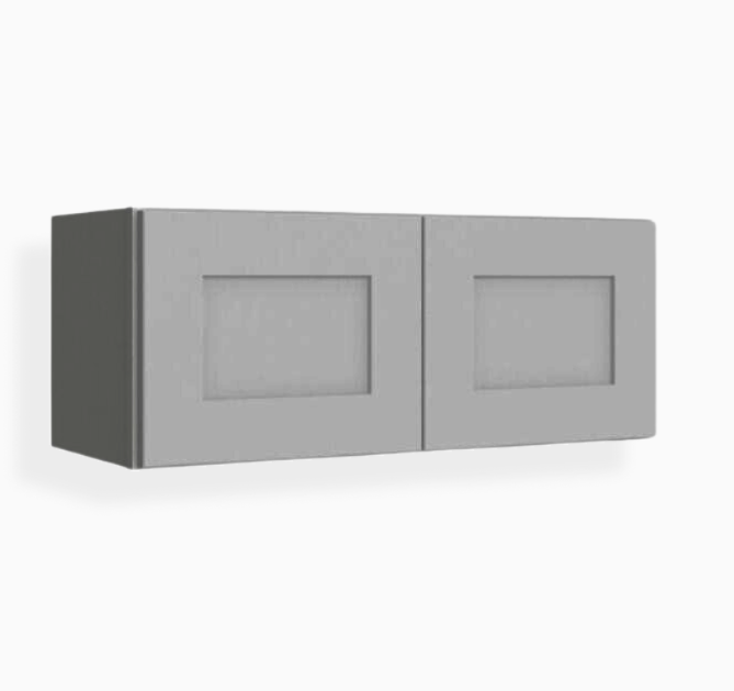 Gabinete de pared gris Shaker de 18″ de alto con doble puerta