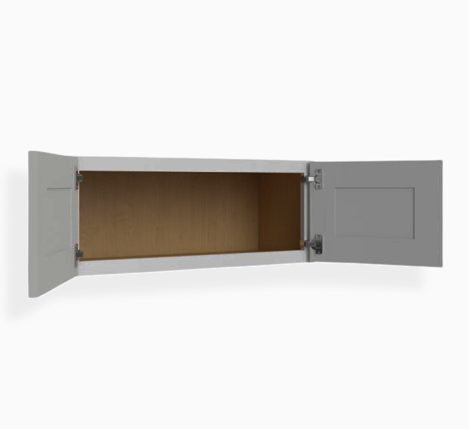 Gabinete de pared gris Shaker de 18″ de alto con doble puerta