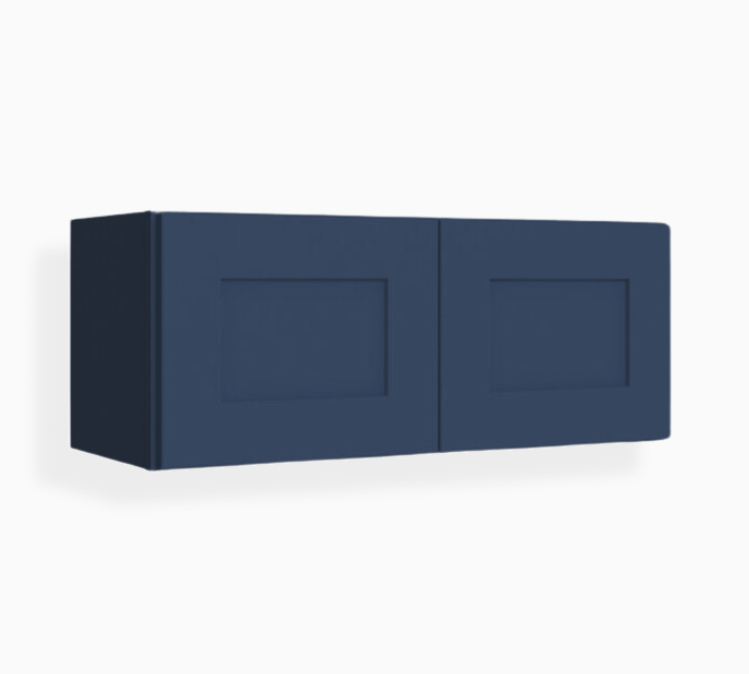 Armario de pared azul marino con dos puertas de 45 cm de alto y estilo Shaker