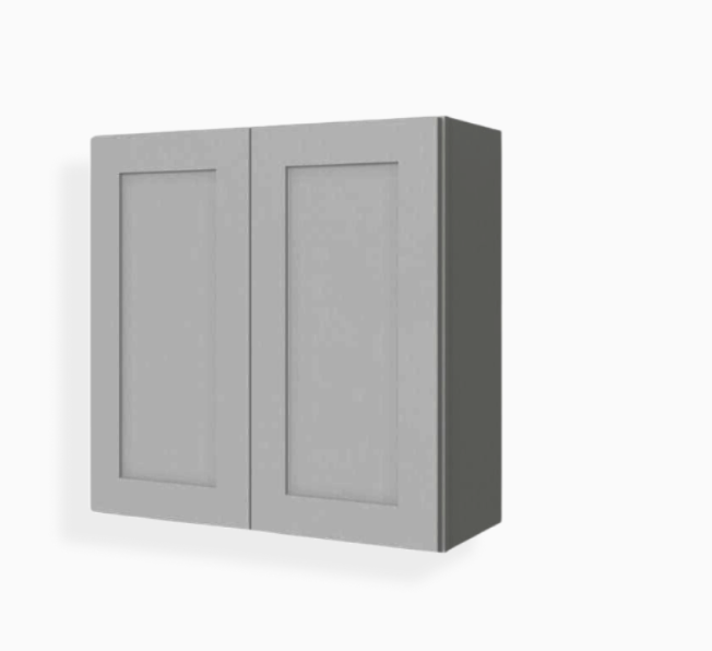Gabinete de pared gris Shaker de 36″ de alto con doble puerta