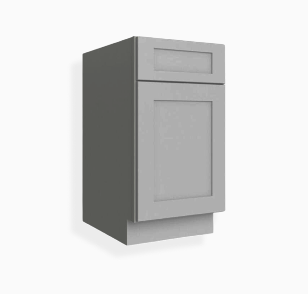 Gabinete base gris Shaker con una puerta
