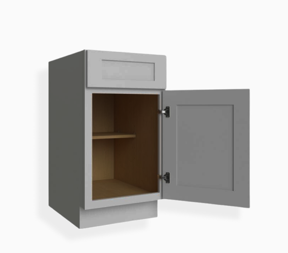 Gabinete base gris Shaker con una puerta