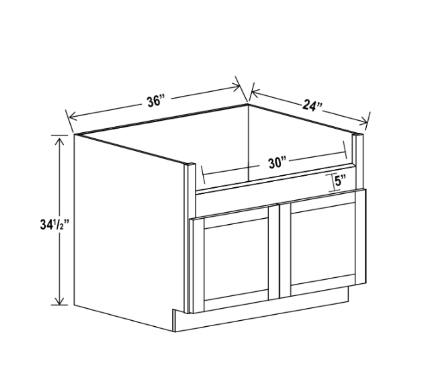 Gray Shaker Farmhouse Sink Base