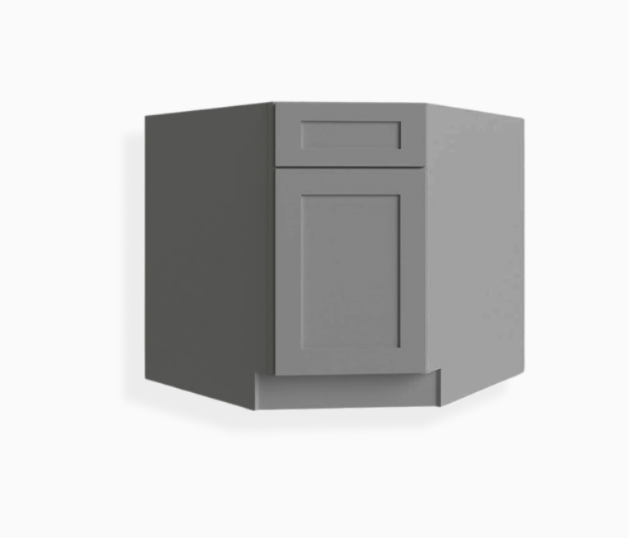 Gray Shaker Corner Sink Base Cabinet