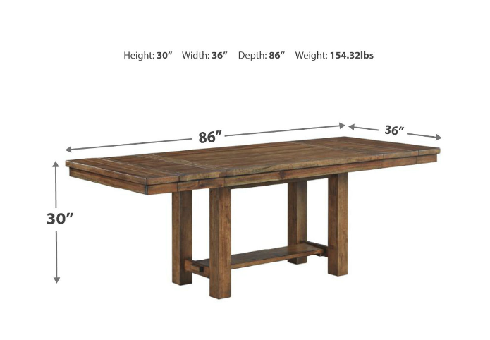 Moriville Grayish Brown Extendable Dining Set