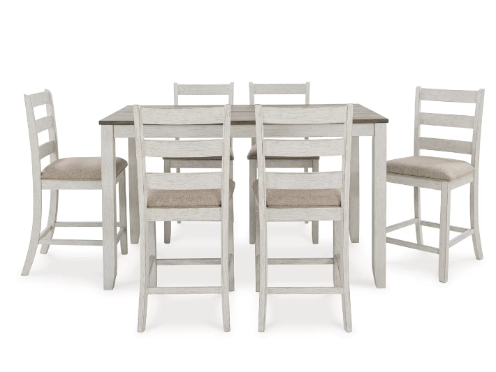 Skempton White/Light Brown 7-Piece Counter Height Set