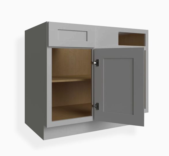 Gray Shaker Blind Corner Base Cabinet