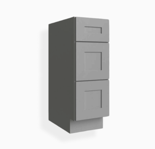 Gray Shaker Vanity Drawer Base Cabinet