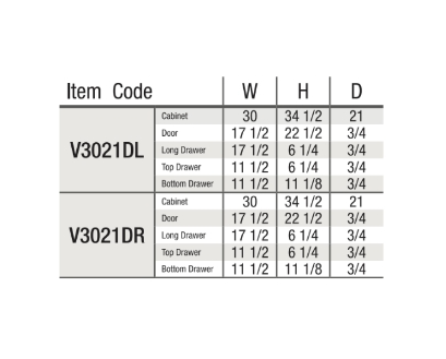 Gray Shaker 30″ W Vanity Combo with Drawers