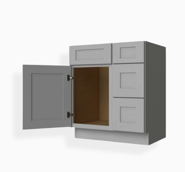 Gray Shaker 36″ W Vanity Combo with Drawers