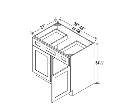 Gray Shaker Vanity Combo Cabinet