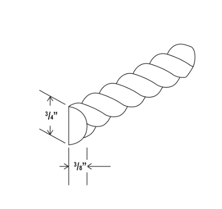 Gray Shaker Rope Moulding