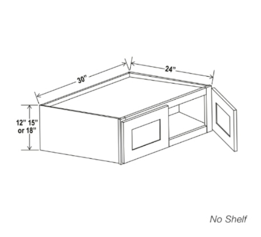 Gray Shaker 30″ W Refrigerator Wall Cabinet