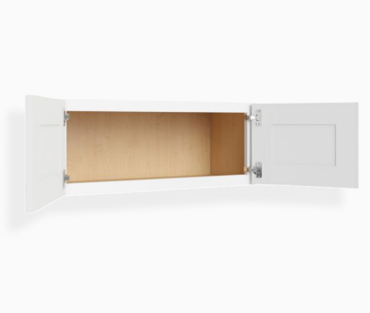 White Shaker 12″ H Double Door Wall Cabinet